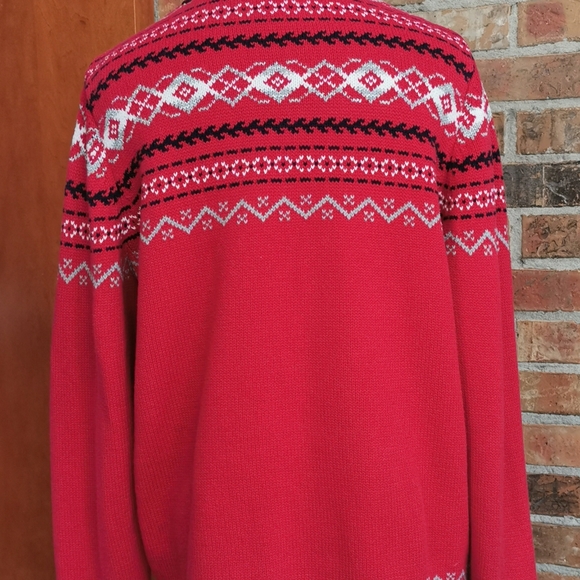 Vintage Northern Reflections M Red Knit Cardigan - Picture 2 of 8
